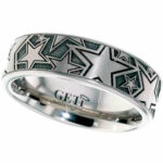 Titanium Ring with Stars Design, Flat Profile