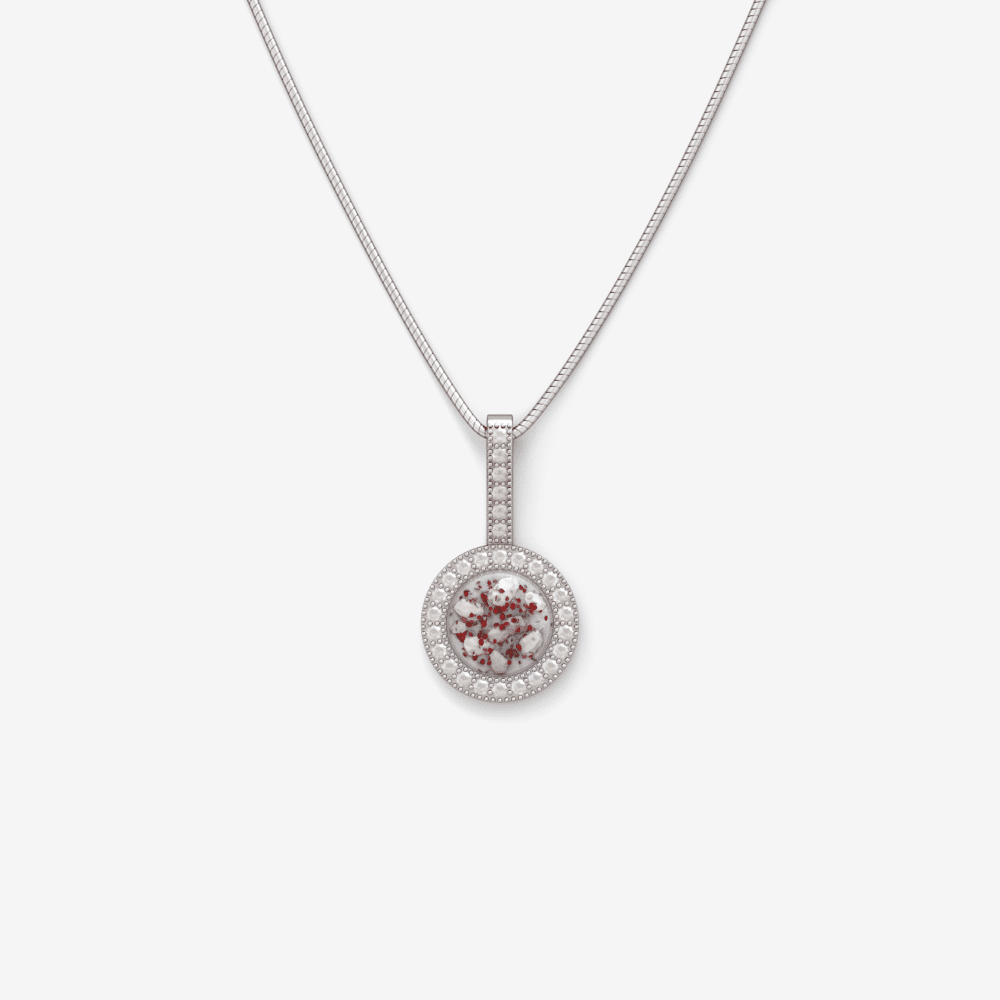 Small Round Crystal Pendant, Ashes or Hair