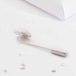 Sterling Silver Crystarosin Tie Pin, Inlaid with Ashes Or Hair