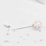 Sterling Silver Crystarosin Tie Pin, Inlaid with Ashes Or Hair