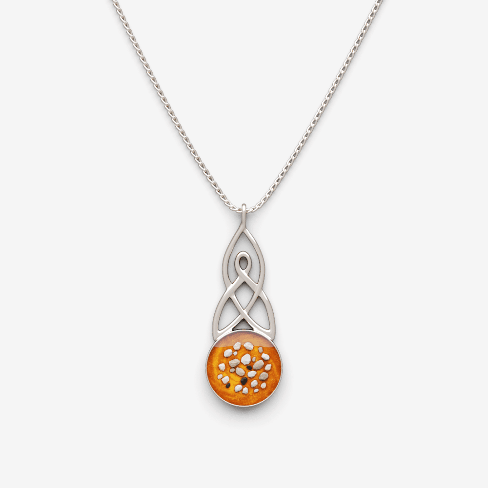 Celtic Round Memorial Cremation Ashes Necklace