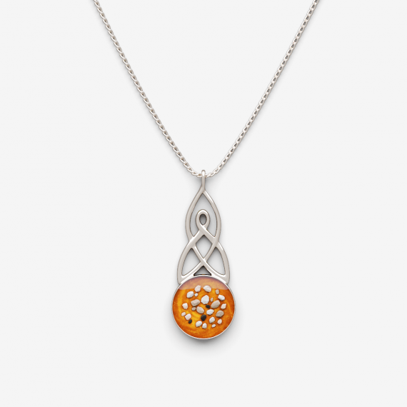 Celtic Round Memorial Necklace Footprints Whispers