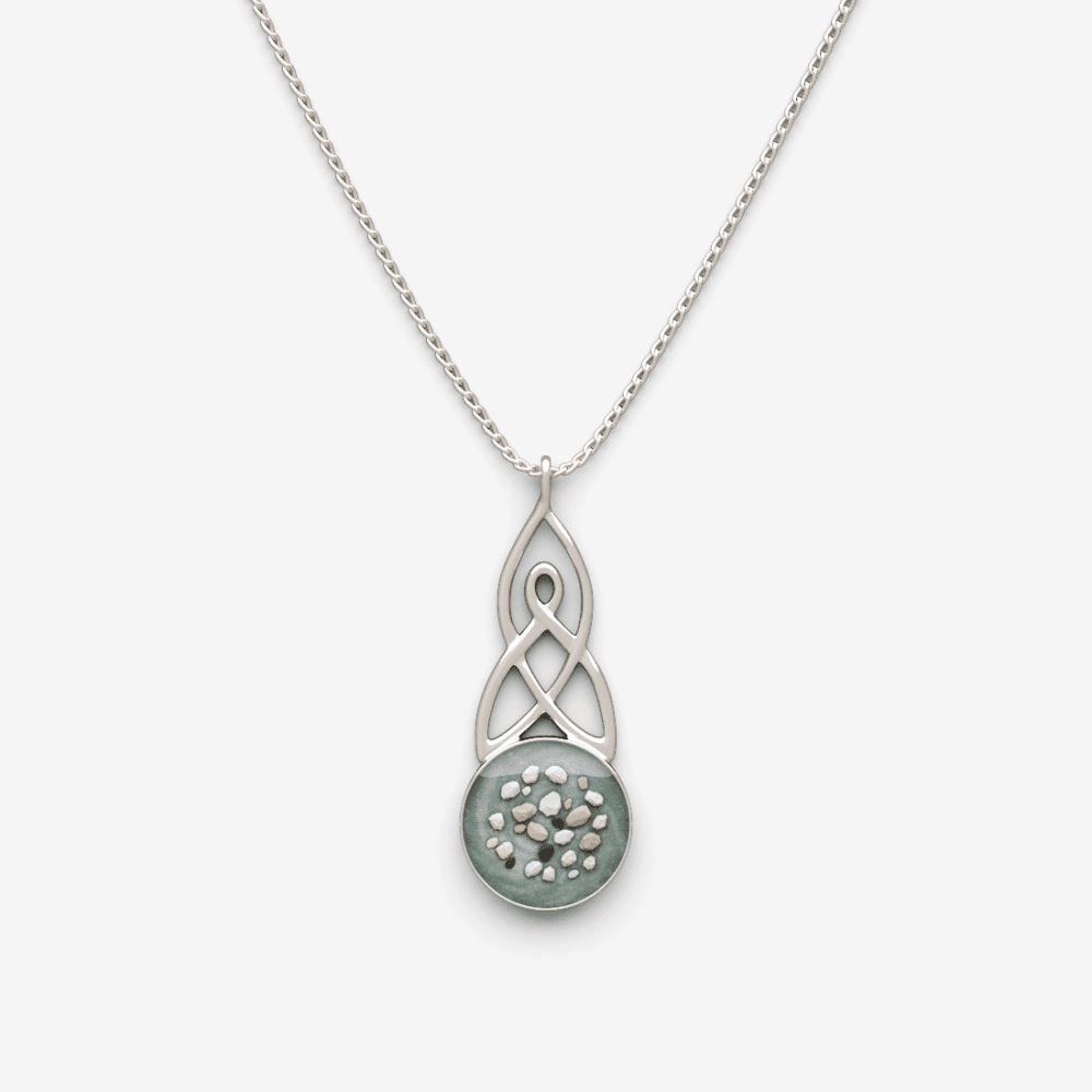 Celtic Round Memorial Cremation Ashes Necklace