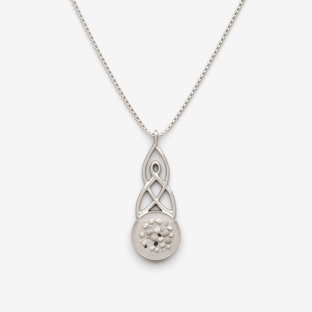 Celtic Round Memorial Cremation Ashes Necklace