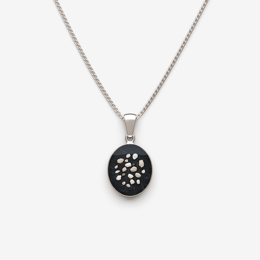 Classic Oval Cremation Ashes Memorial Necklace