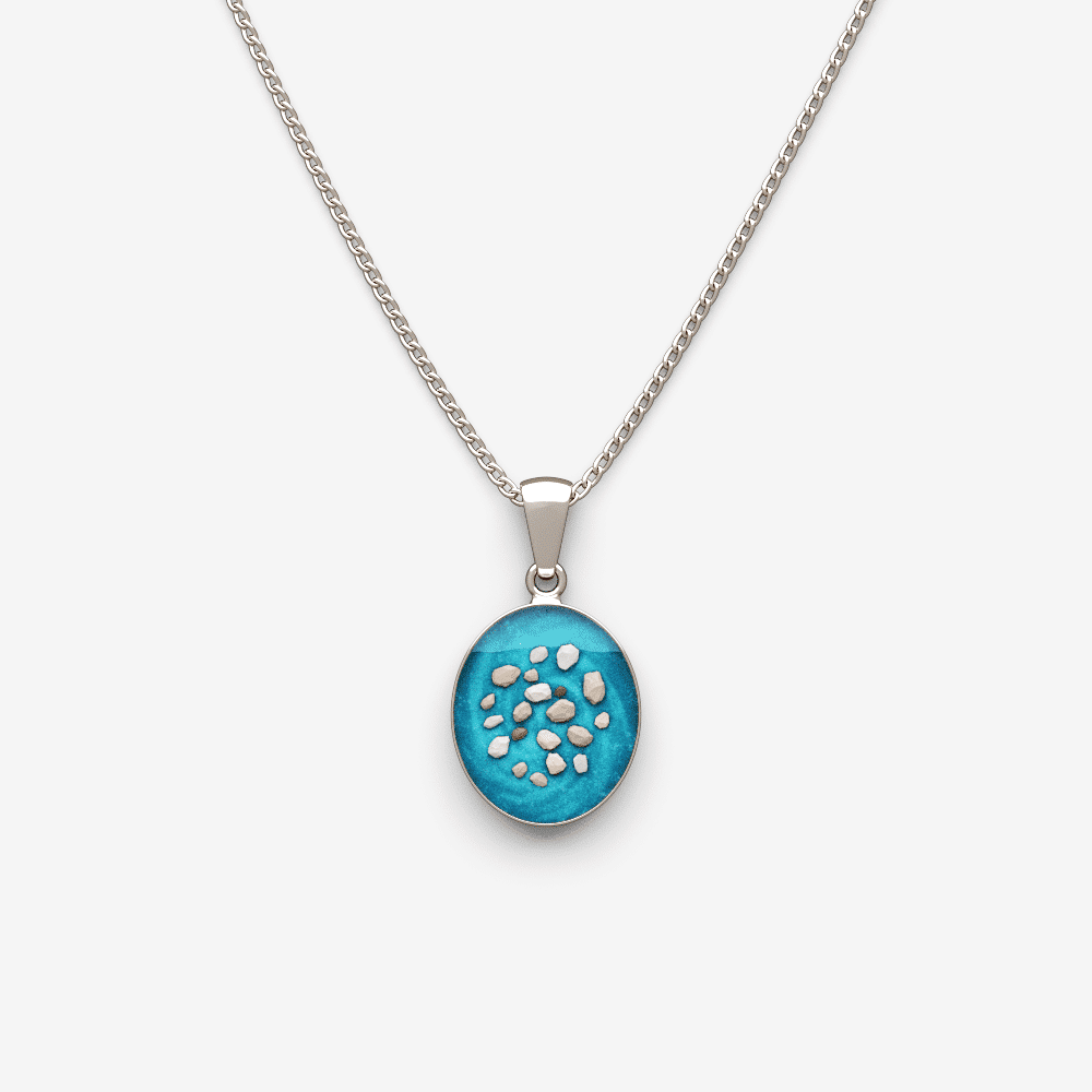 Classic Oval Cremation Ashes Memorial Necklace