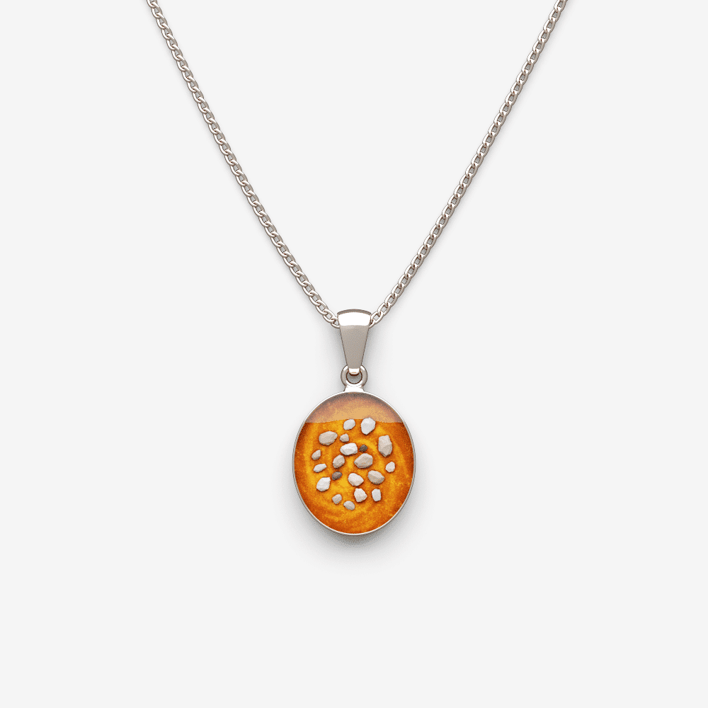 Classic Oval Cremation Ashes Memorial Necklace