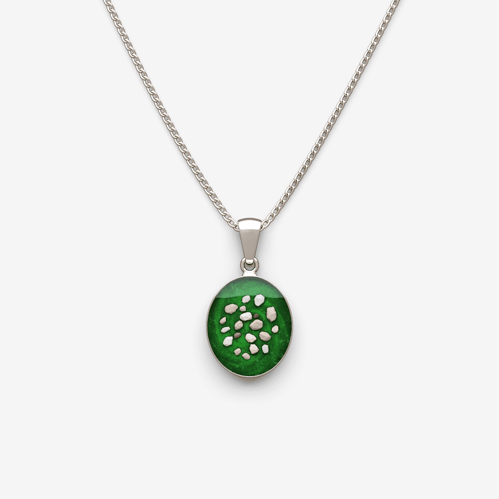 Classic Oval Cremation Ashes Memorial Necklace