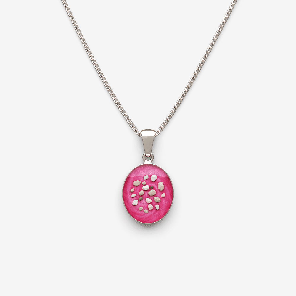 Classic Oval Cremation Ashes Memorial Necklace