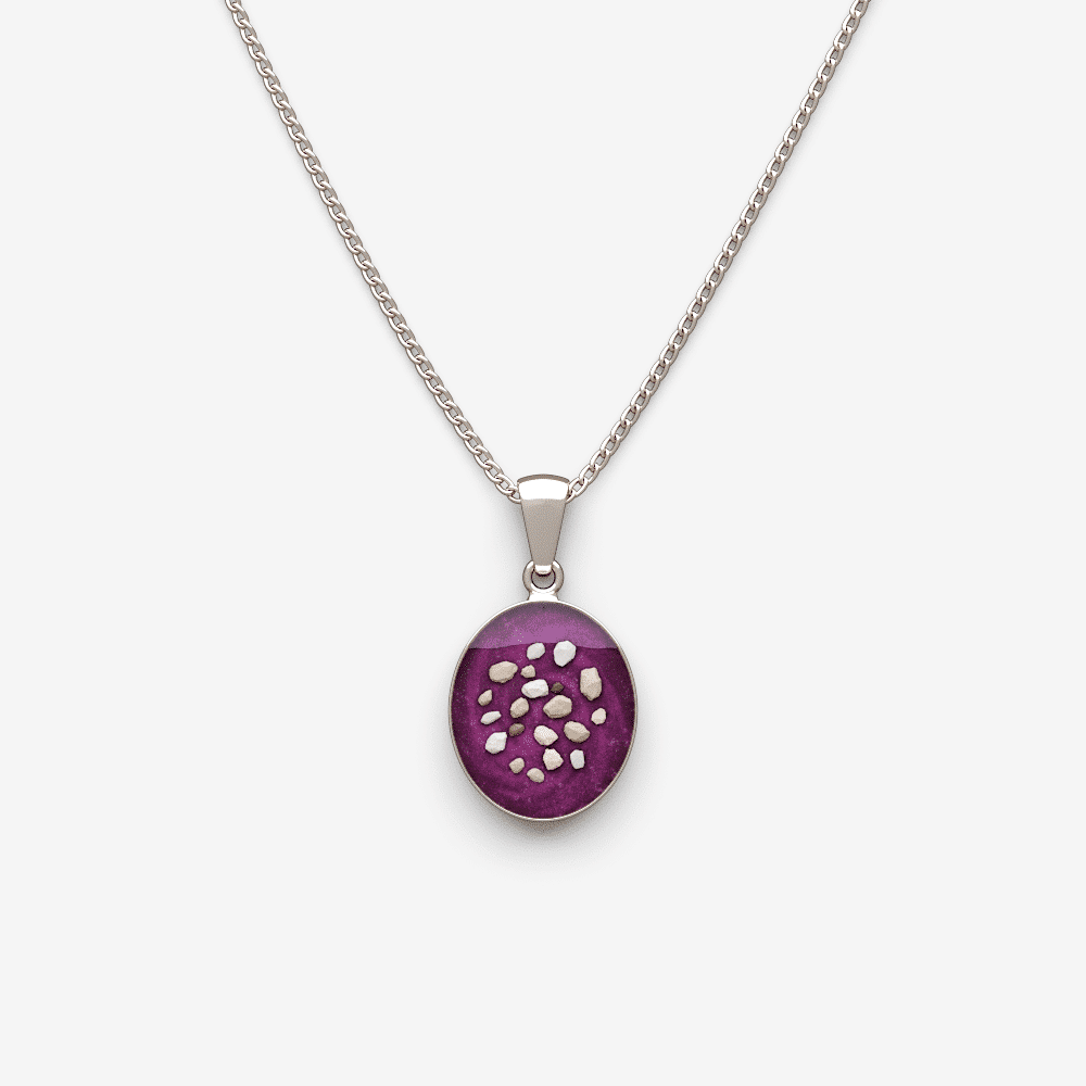 Classic Oval Cremation Ashes Memorial Necklace