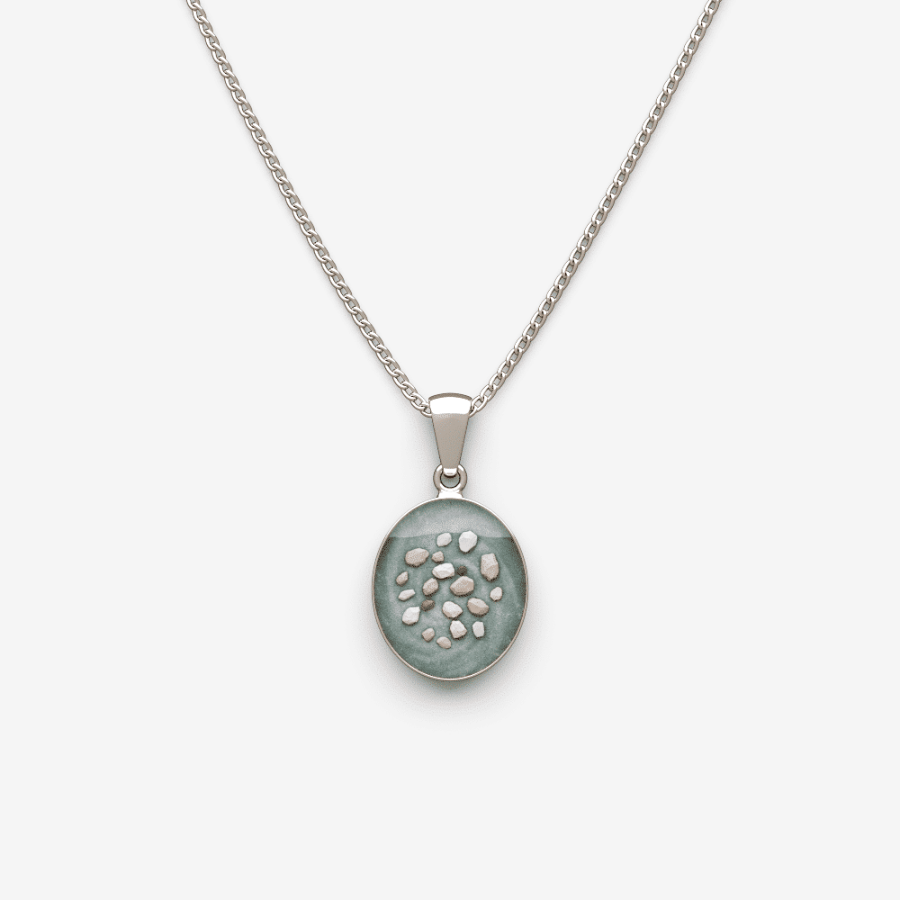 Classic Oval Cremation Ashes Memorial Necklace