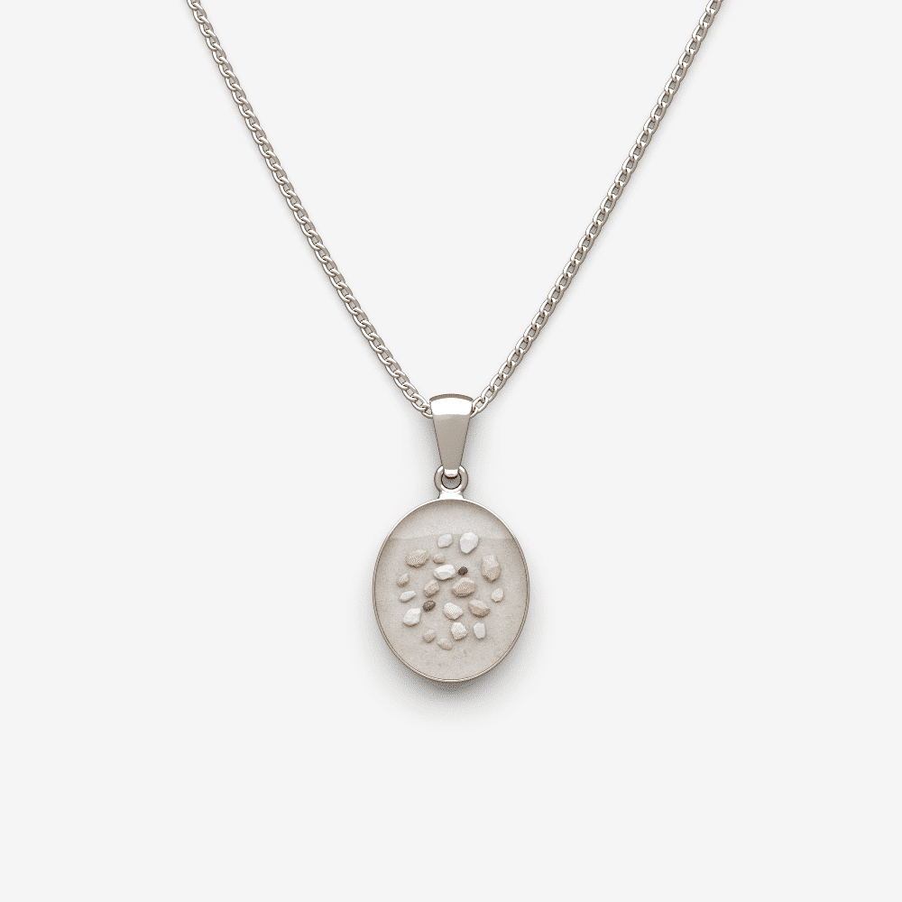 Classic Oval Cremation Ashes Memorial Necklace