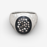 Embossed Men's Memorial Ashes Ring - Black