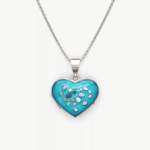 Heart Memorial Locket for Ashes or Hair - Blue