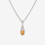 Dainty Oval Drop Memorial Ashes Pendant, Cremation Ashes Necklace