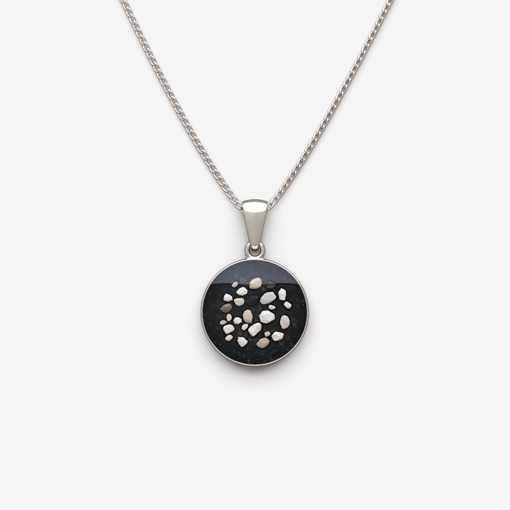 Round Cremation Ashes Memorial Necklace