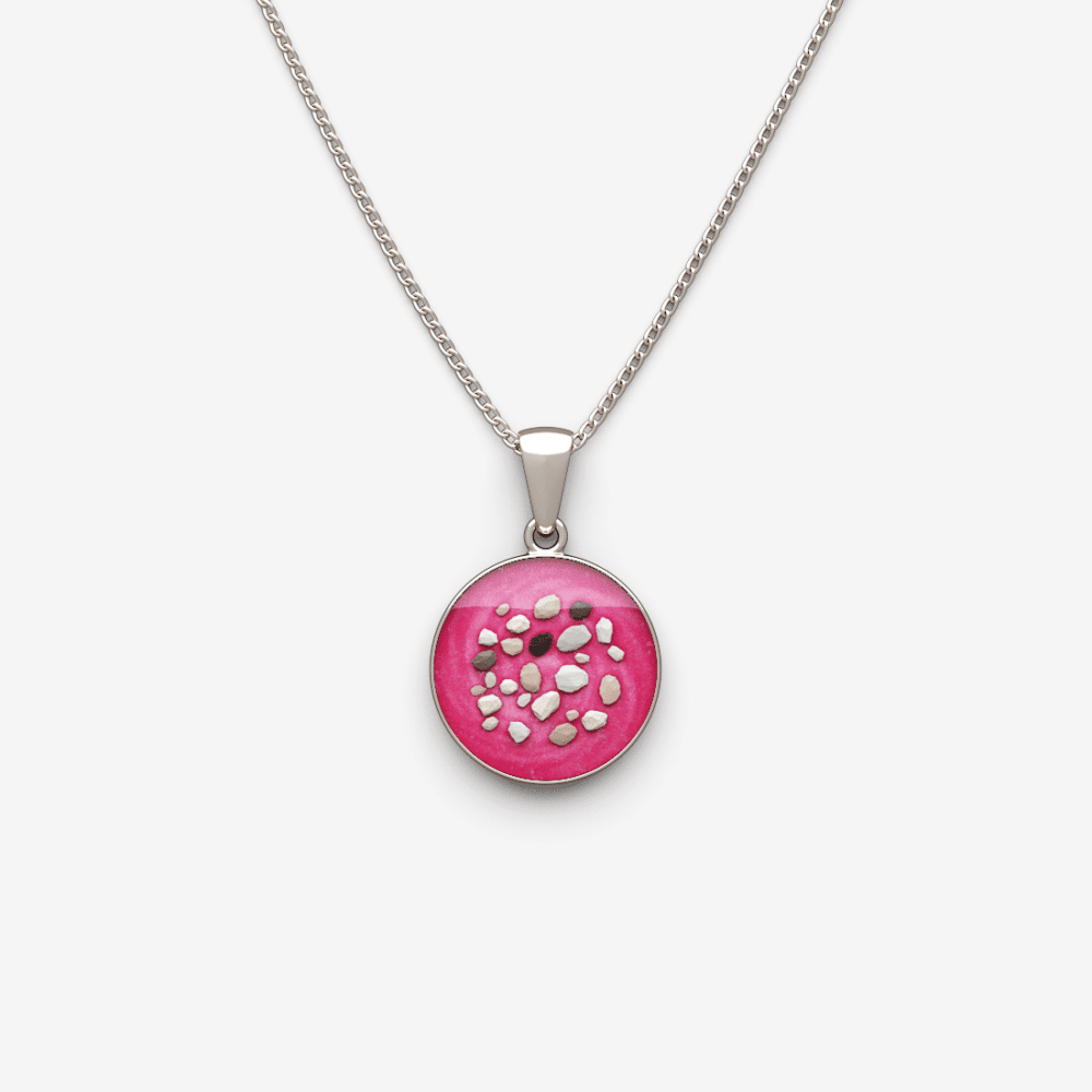 Round Cremation Ashes Memorial Necklace