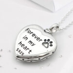 Paw Print Heart Shaped Urn Pendant, Ashes or Hair