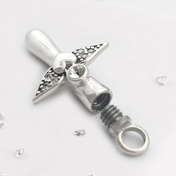 Sterling silver cross urn necklace sales