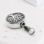Sterling Silver Tree of Life Self-Fill Urn Pendant with Crystal Halo