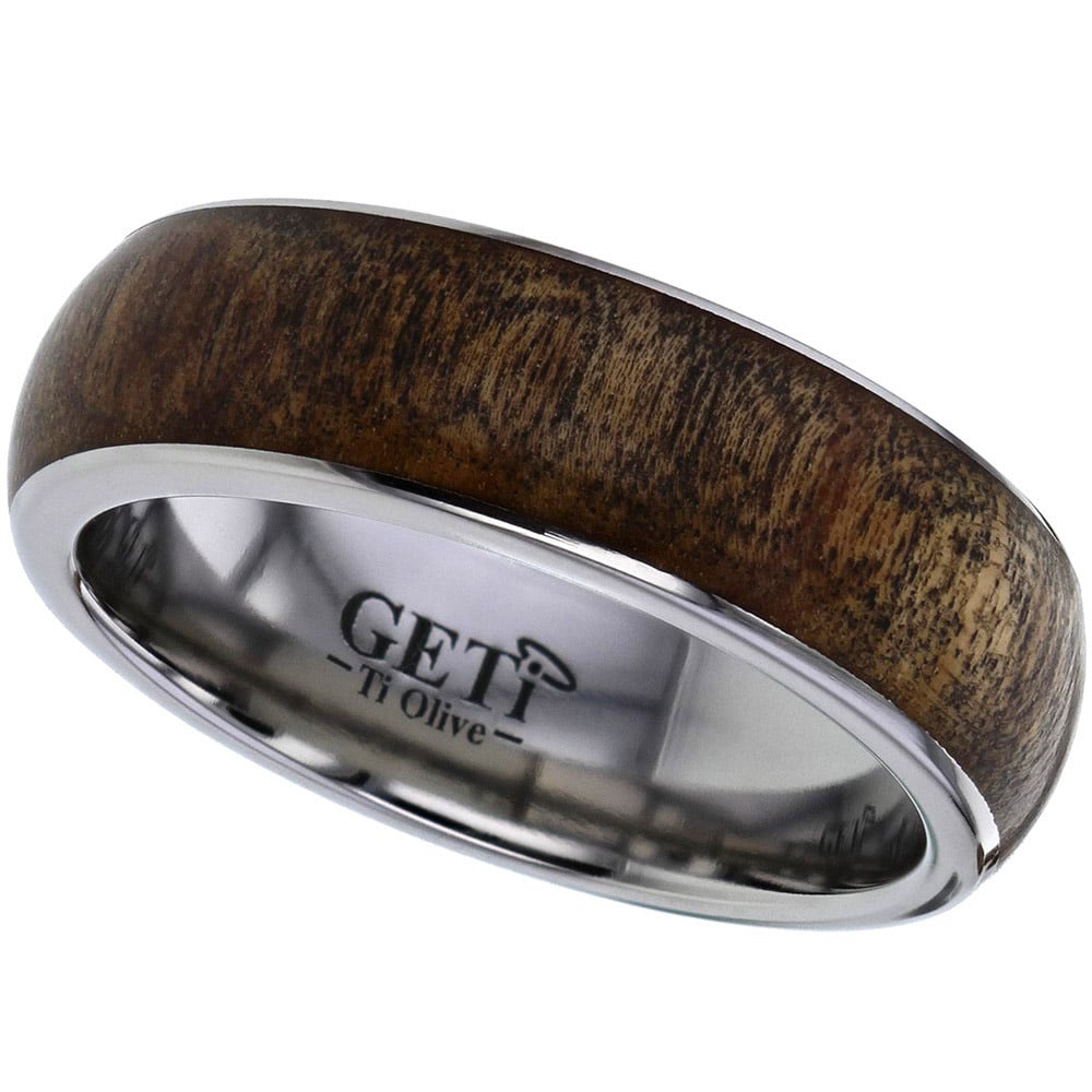 'Natures Love' Olive Wood Titanium Ring