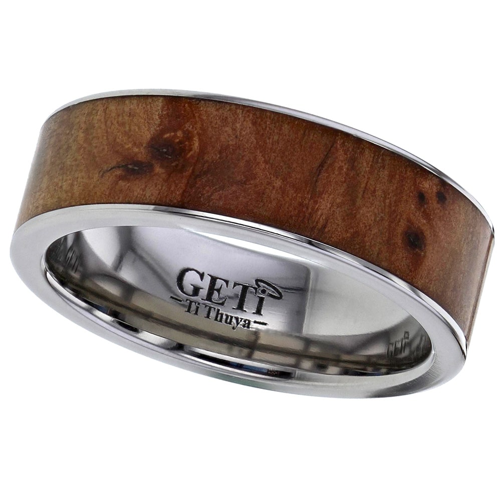 'True Love' Thuya Wood Titanium Ring