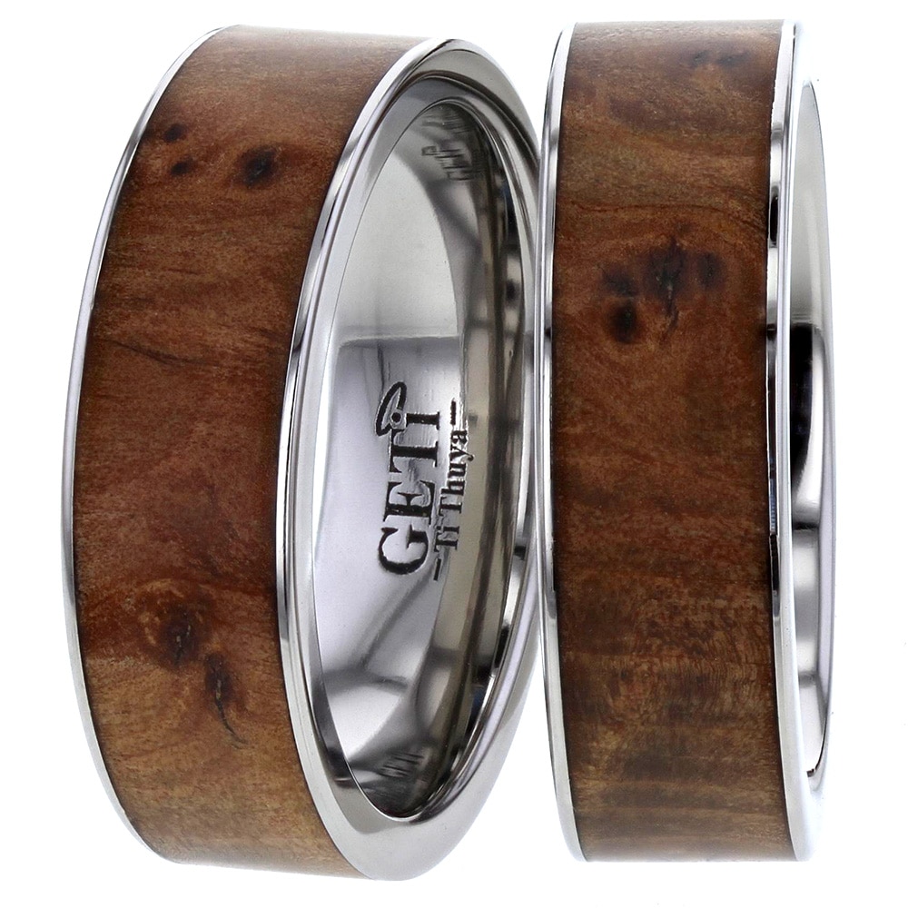 'True Love' Thuya Wood Titanium Ring