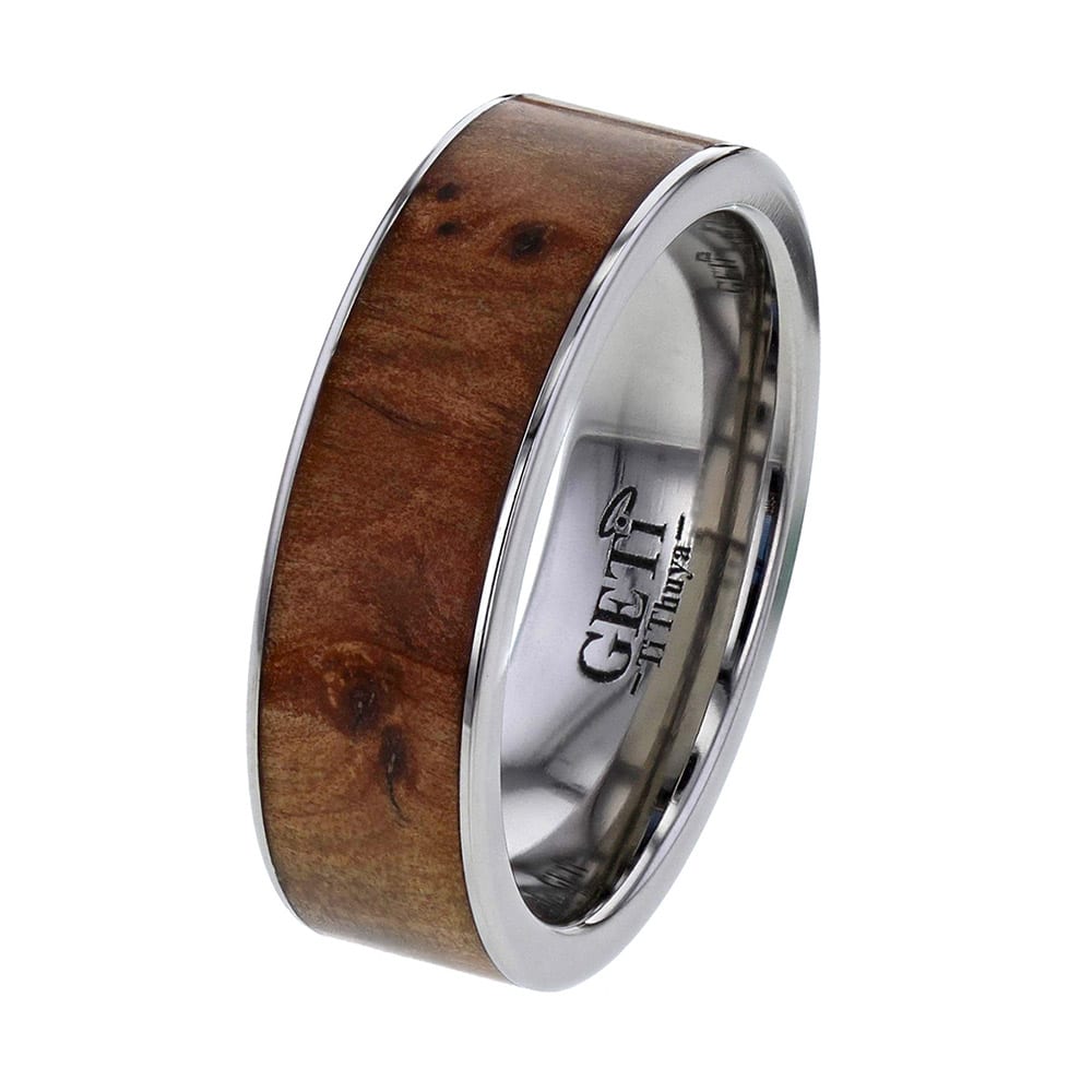 'True Love' Thuya Wood Titanium Ring