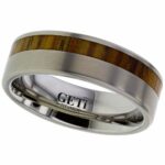 'Love of my Life' Cocobolo Wood Inlay Titanium Ring