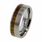 'Love of my Life' Cocobolo Wood Inlay Titanium Ring