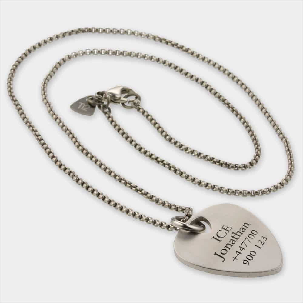 In Case of Emergency, Titanium Plectrum Pendant
