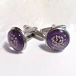 Hair or Ash Infused Stainless Steel Circular Memorial Cufflinks