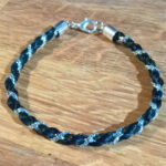 Braided Horse Hair Bracelet with Coloured Thread