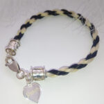 Braided Horse Hair Bracelet with Sterling Silver Engraved Heart