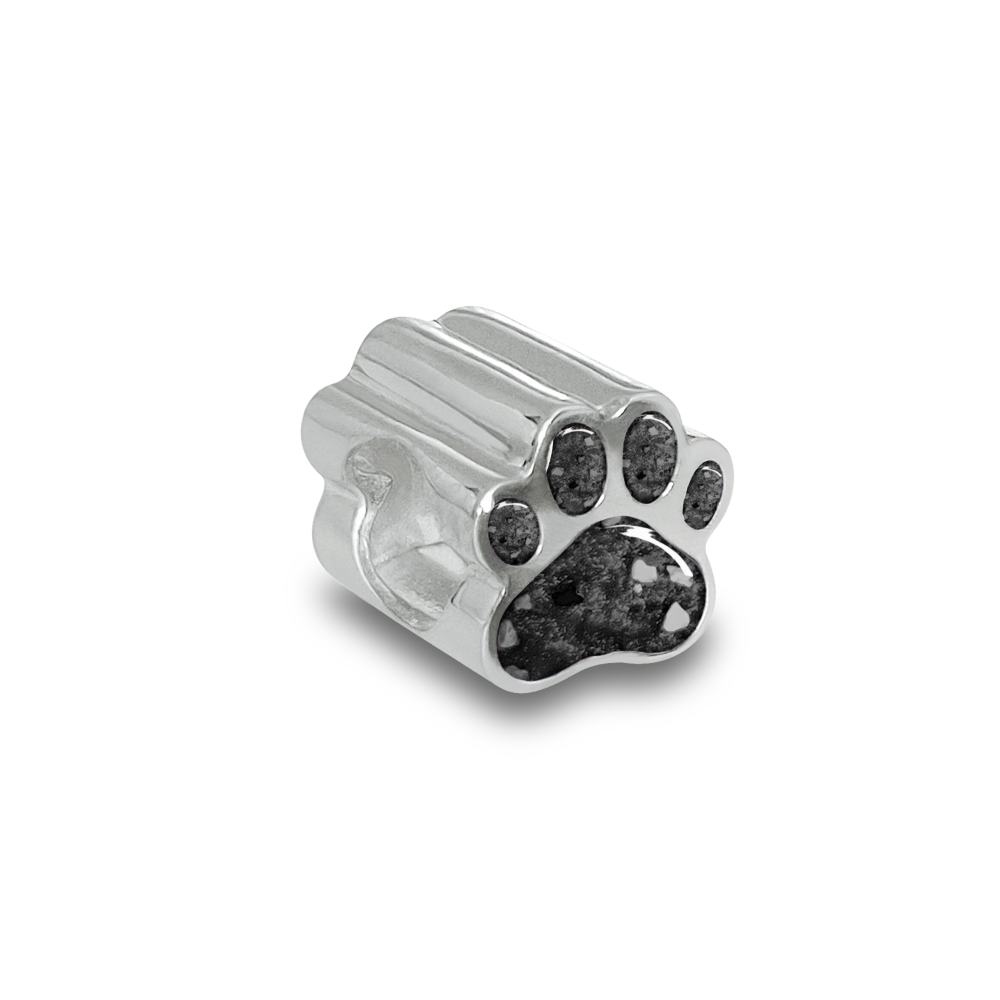 Memorial Pet Paw Charm Bead for Cremation Ashes or Hair