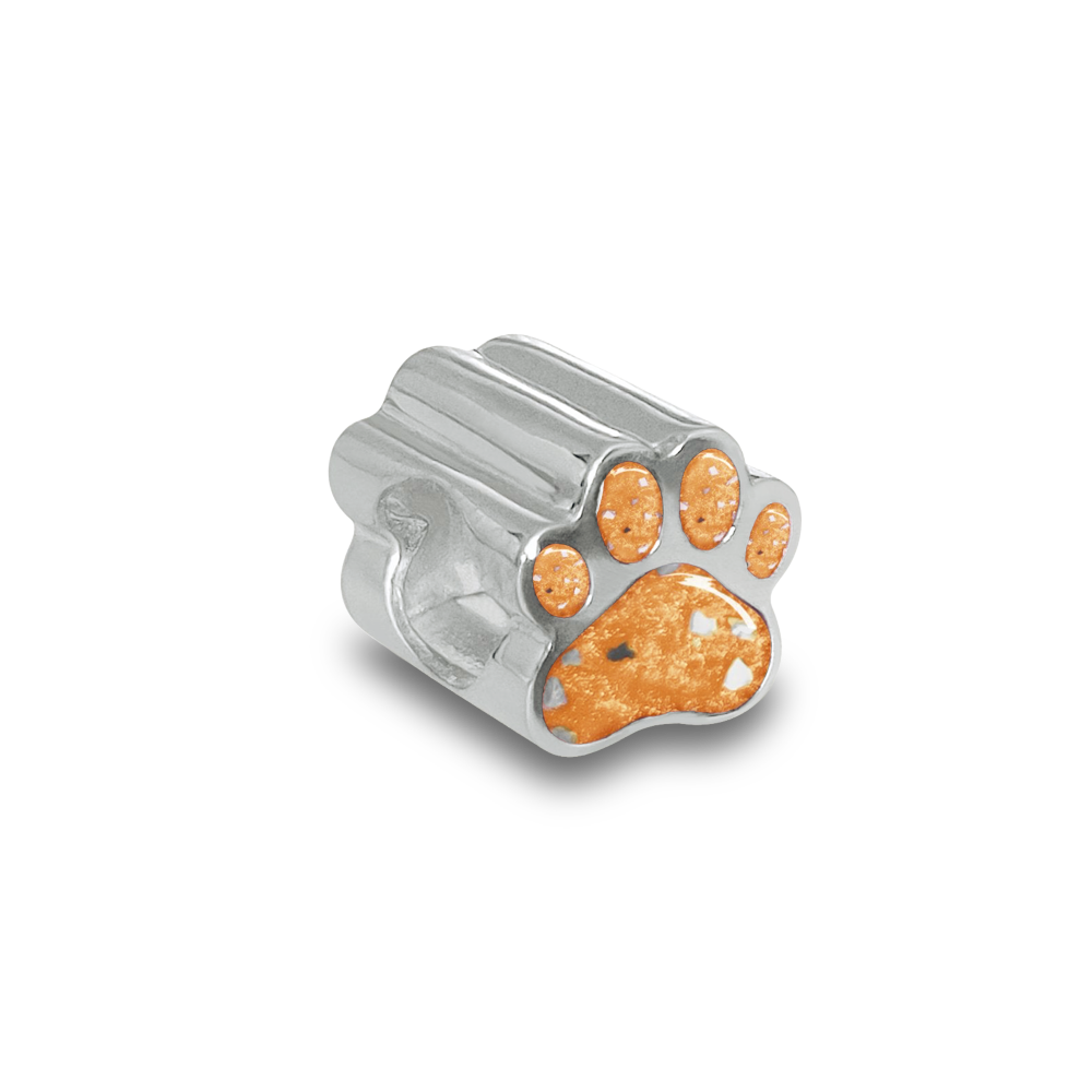 Memorial Pet Paw Charm Bead for Cremation Ashes or Hair