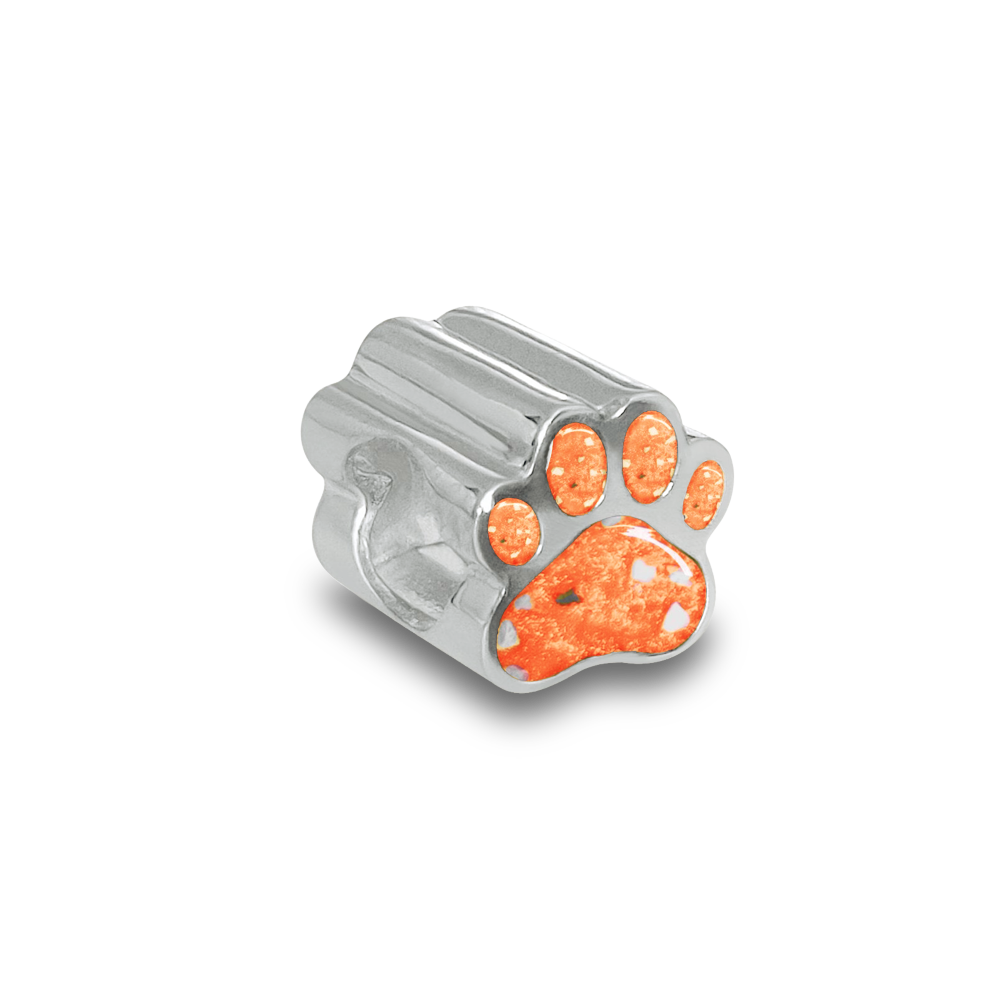 Memorial Pet Paw Charm Bead for Cremation Ashes or Hair