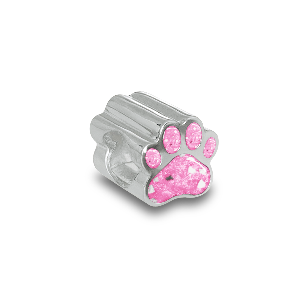 Memorial Pet Paw Charm Bead for Cremation Ashes or Hair