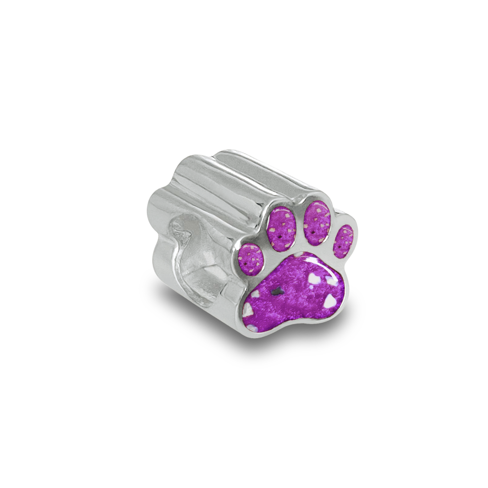 Memorial Pet Paw Charm Bead for Cremation Ashes or Hair