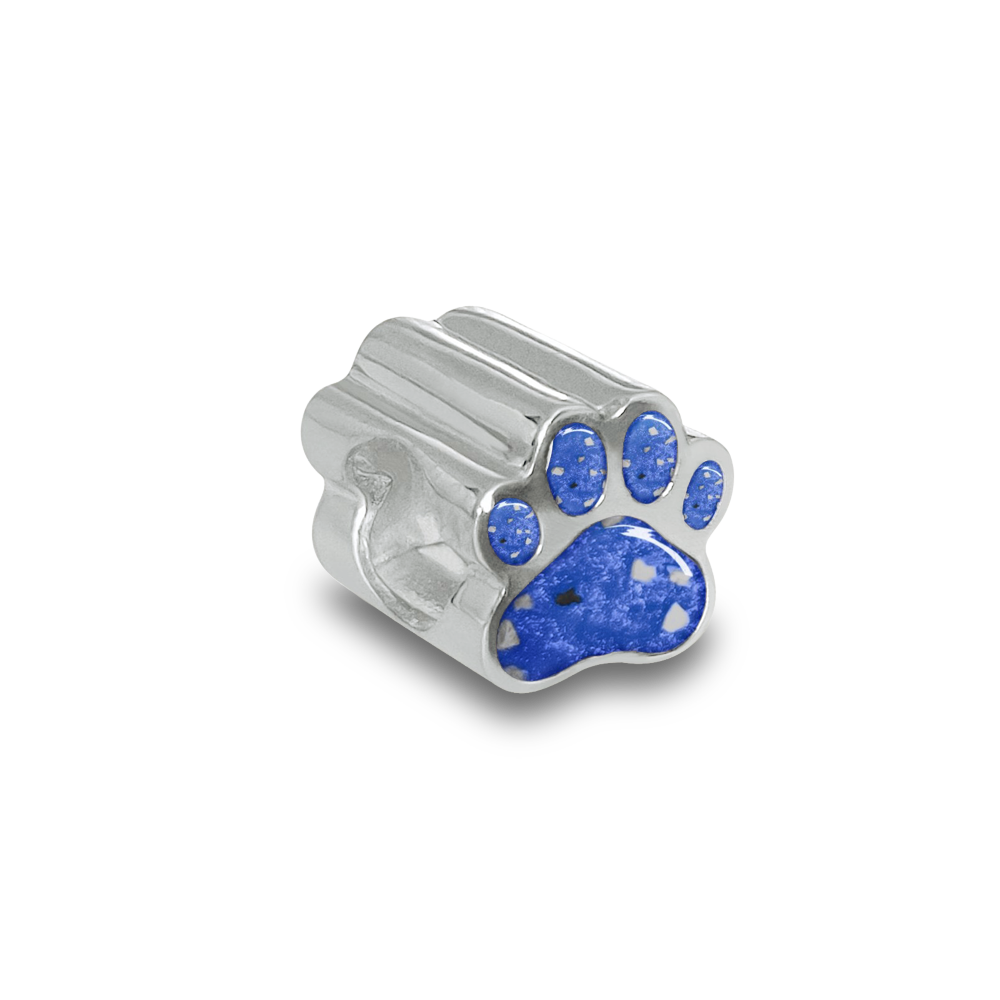 Memorial Pet Paw Charm Bead for Cremation Ashes or Hair