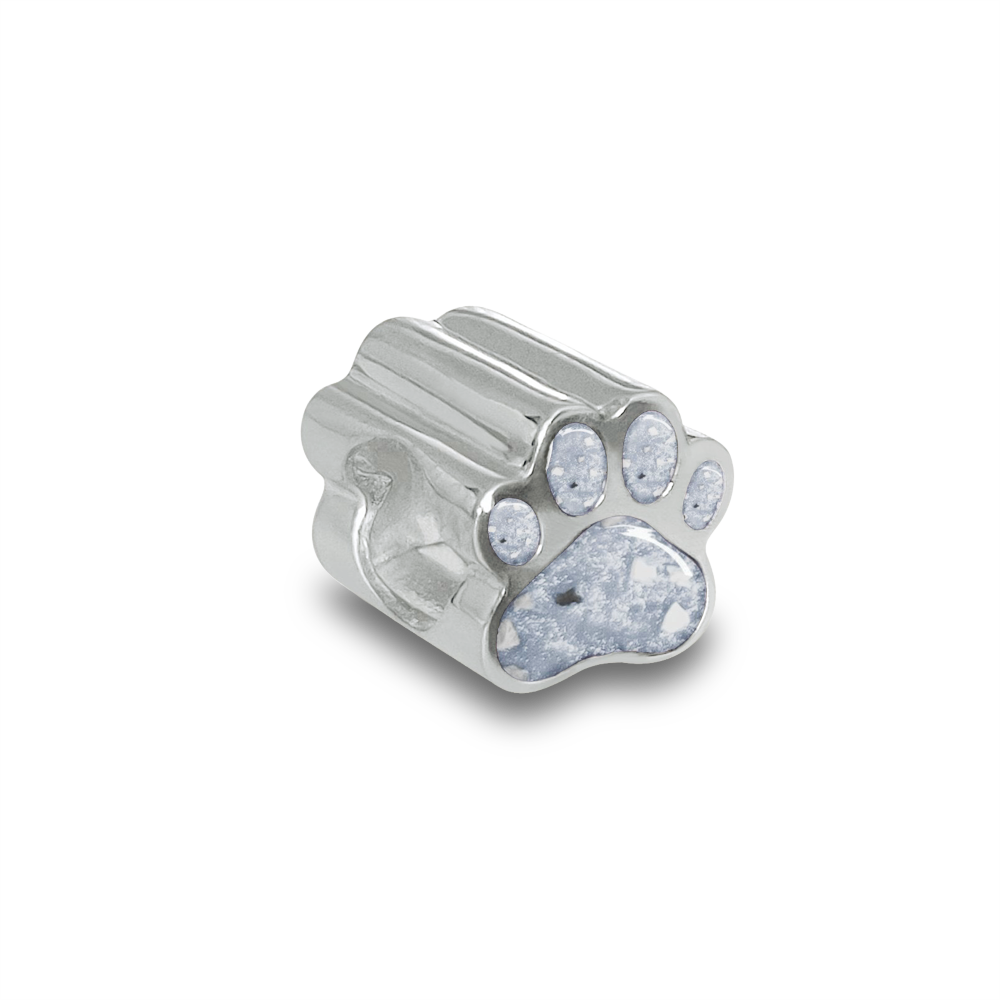 Memorial Pet Paw Charm Bead for Cremation Ashes or Hair