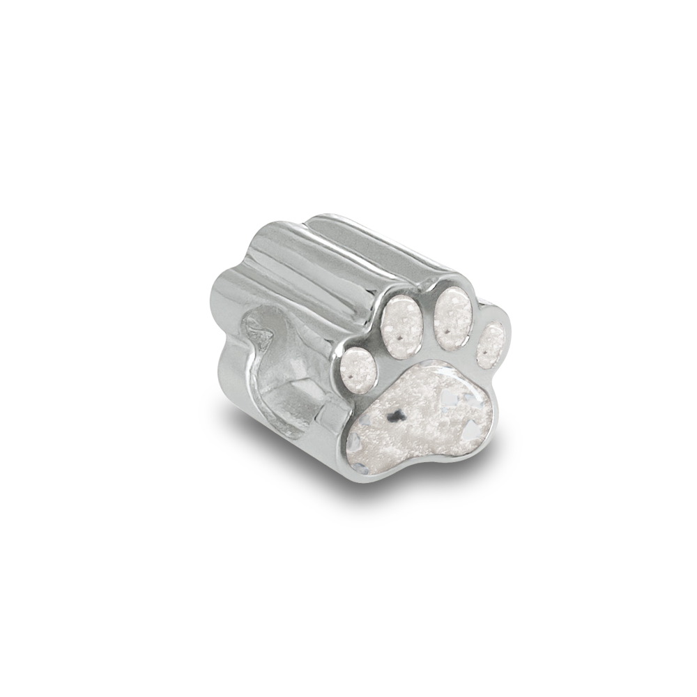 Memorial Pet Paw Charm Bead for Cremation Ashes or Hair