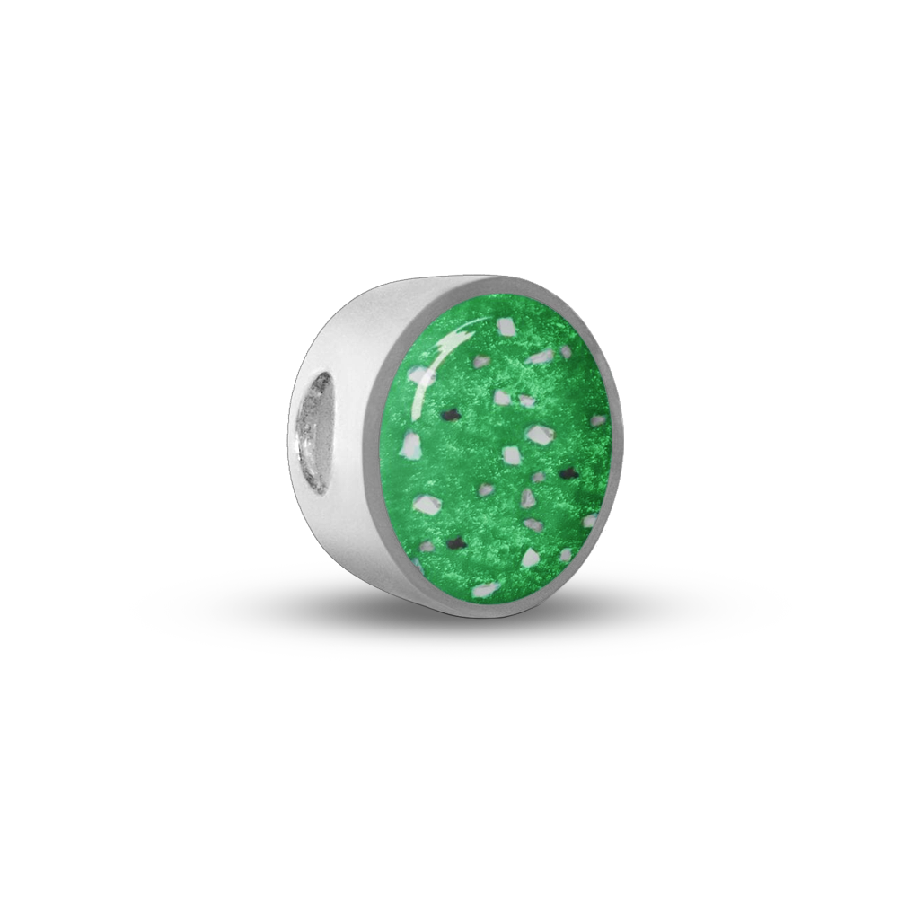 Oval Memorial Charm Bead for Cremation Ashes or Hair
