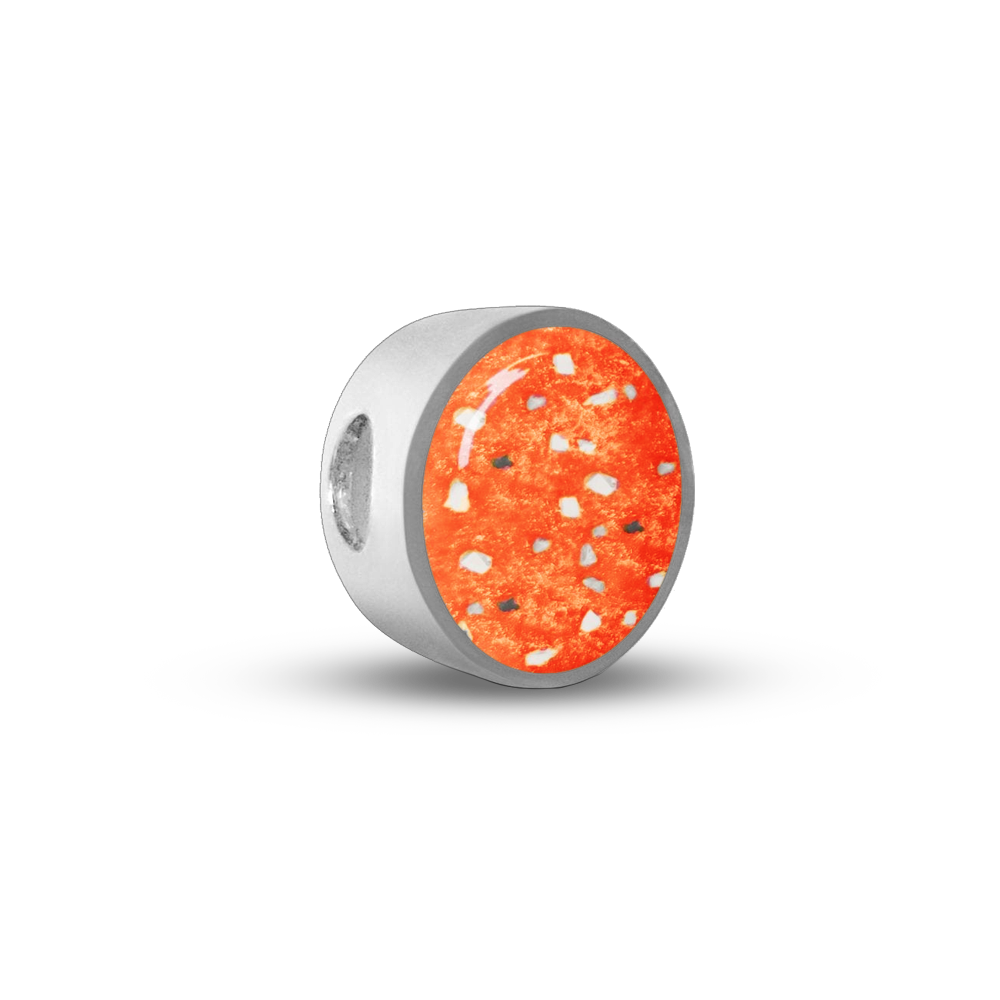 Oval Memorial Charm Bead for Cremation Ashes or Hair