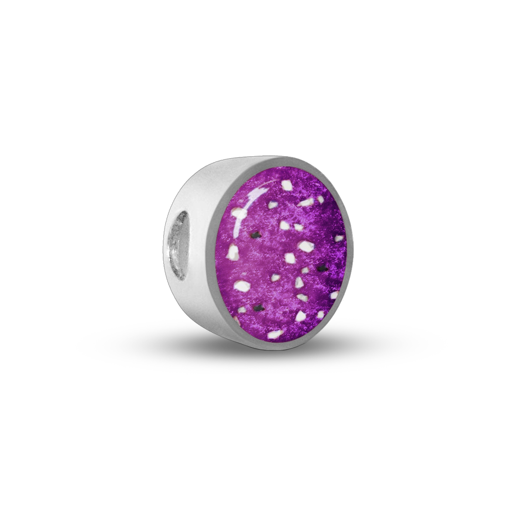 Oval Memorial Charm Bead for Cremation Ashes or Hair