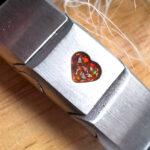 Two-Strand Leather Bracelet for Ashes or Hair in Heart Stainless Steel Clasp