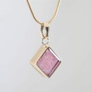 Crystal Square Necklace Gold Pink 1000