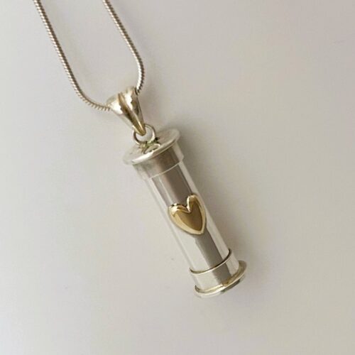 Heart Memory Pendant Capsule for ashes, hair, fur, sand or dried flowers