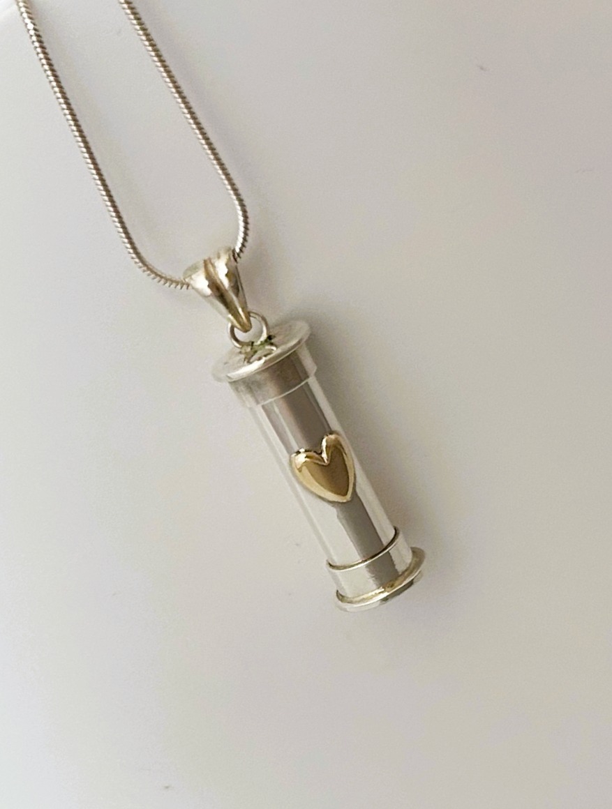 Heart Memory Pendant Capsule for ashes, hair, fur, sand or dried flowers