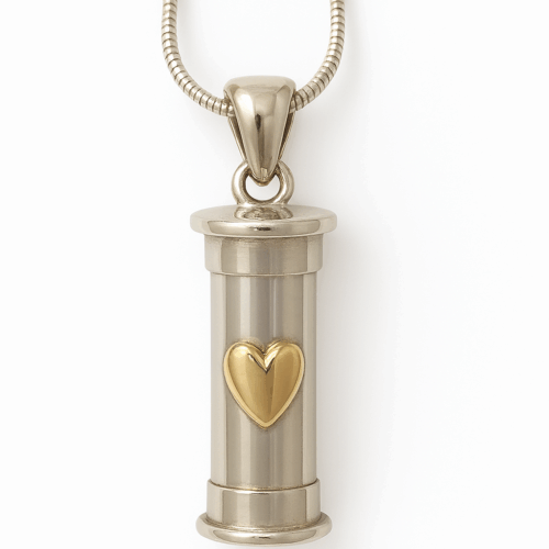 Heart Memory Pendant Capsule for ashes, hair, fur, sand or dried flowers